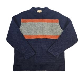 Vintage American Eagle Navy Colorblock Wool Blend‎ Sweater Size XL Men's A42